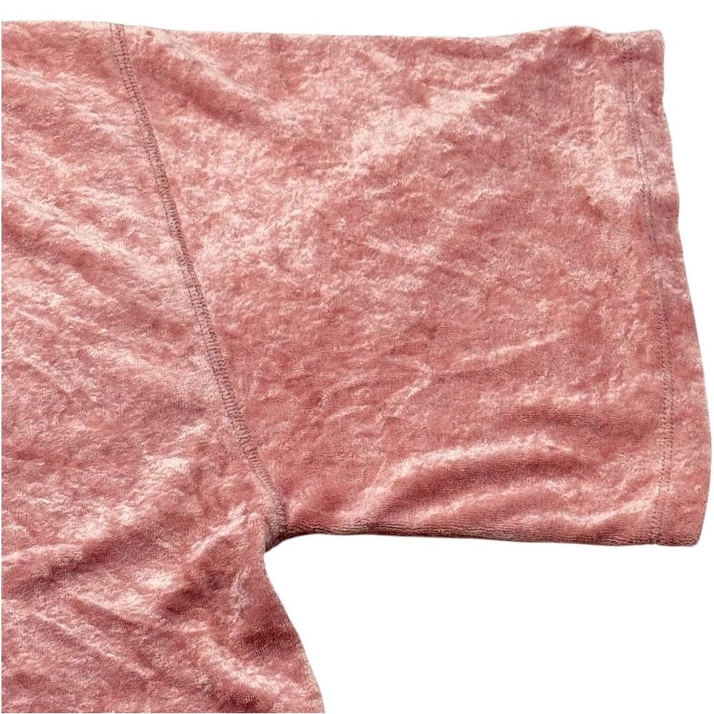 We The Free Pink Crushed Velvet Tunic Dress Oversized Boho V Neck Side Slit S - Picture 9 of 9